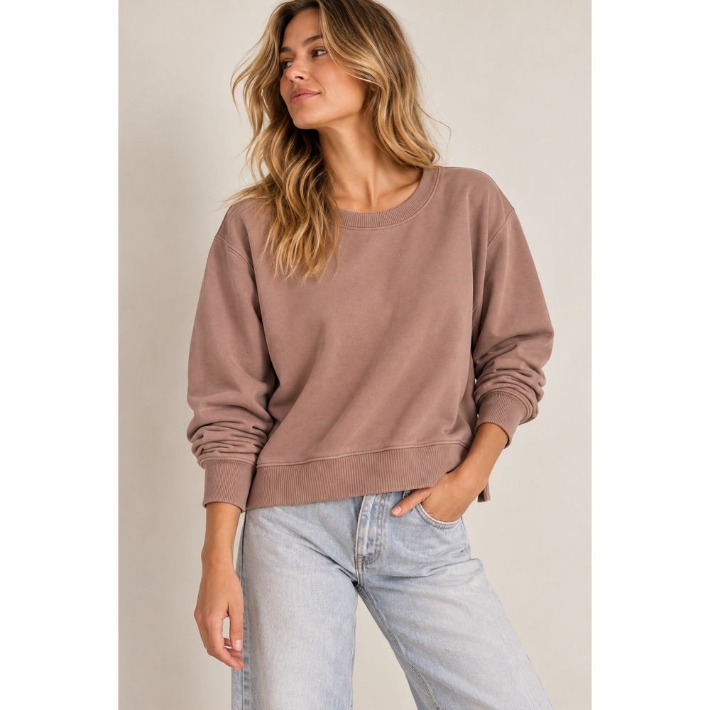 Spiritual Gangster Mazzy Sweatshirt Womens Large Clay Pink Cotton Pullover